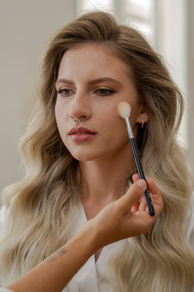 Soft bridal makeup and styling with loose hair. A classic bridal look focused on freshness and natural beauty. Professional Bridal Look by Maria Gorelova